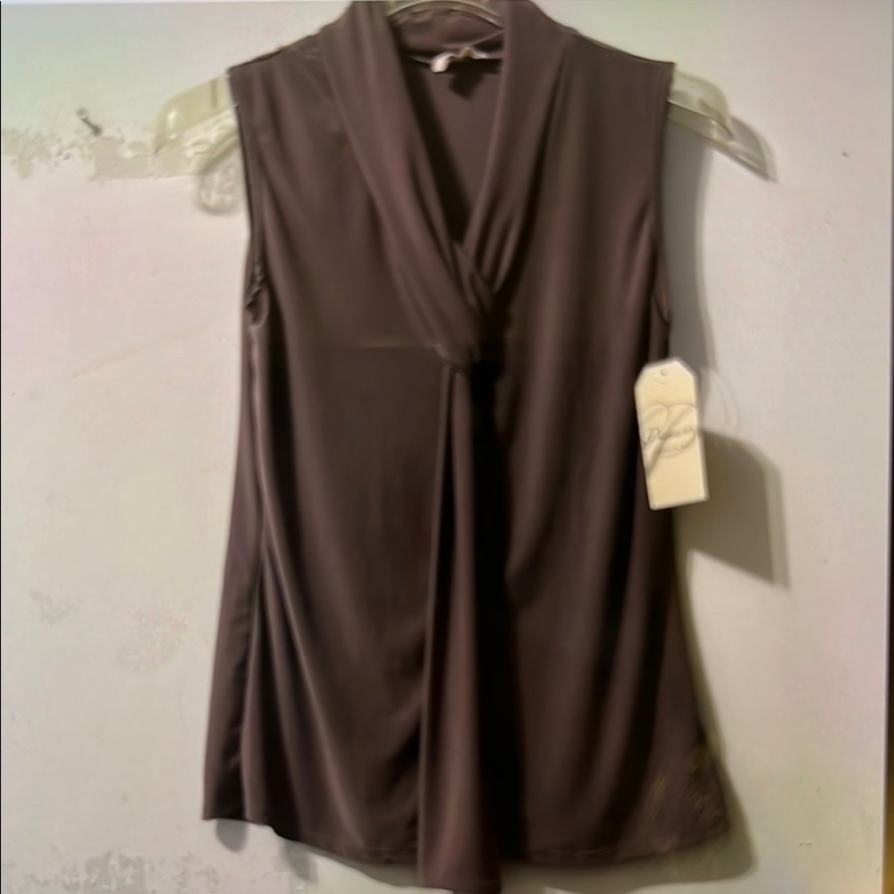 Elegant Brown Sleeveless Top